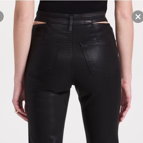 Jonathan Simkhai Amelia cut out black jeans coated pants Standard NWT 29 - Picture 6 of 12